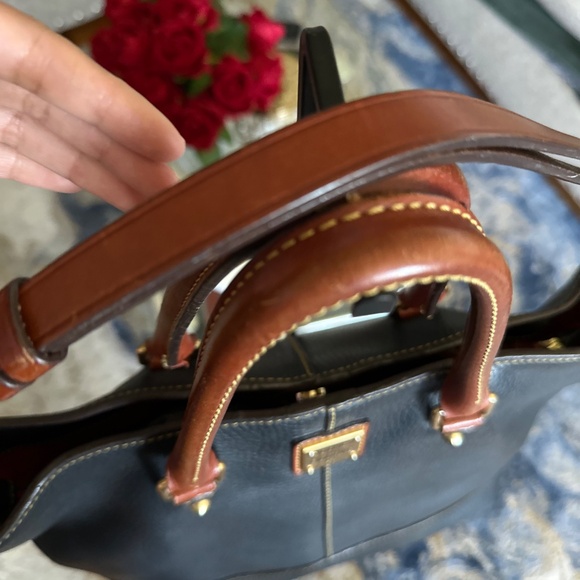 Dooney & Bourke Leather Navy Satchel - Picture 3 of 12